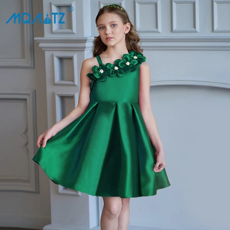 Pageant Kids Birthday Dress For Girl Children Costume Flower Princess Dresses Girls Clothes Strapless Wedding Gown Big Bow