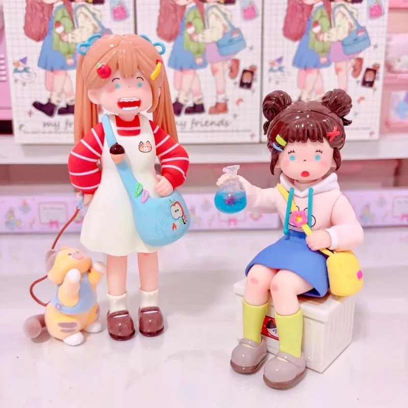 

В наличии подлинная серия Suki My Friends слепая коробка модная аниме модель фигурка куклы коллекция Suki My Friends подарок на день рождения
