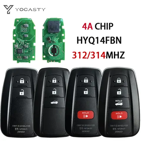 YOCASTY 미국 브라질 시장용 312/314 MHZ OEM PCB 토요타 코롤라 크로스 2018 – 2021 4A 칩 8990H-12010 스마트 리모컨 자동차 키