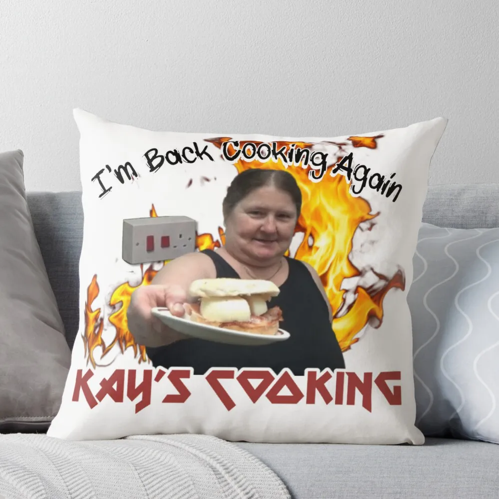 

Kay's Cooking - I'm Back Cooking Again Throw Pillow bed pillows Anime Pillows Aesthetic