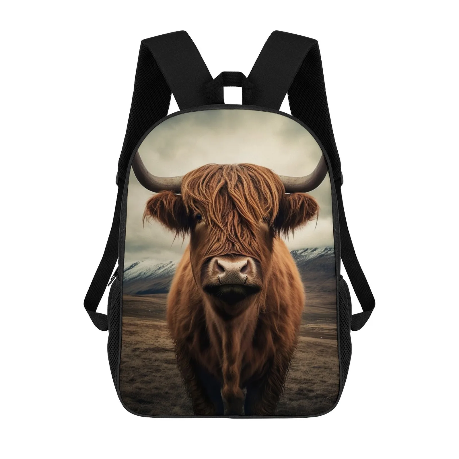 

Школьные рюкзаки с принтом Highland Cow Cattle Mochilas для подростков, университетская сумка, женский 17-дюймовый школьный рюкзак, сумка