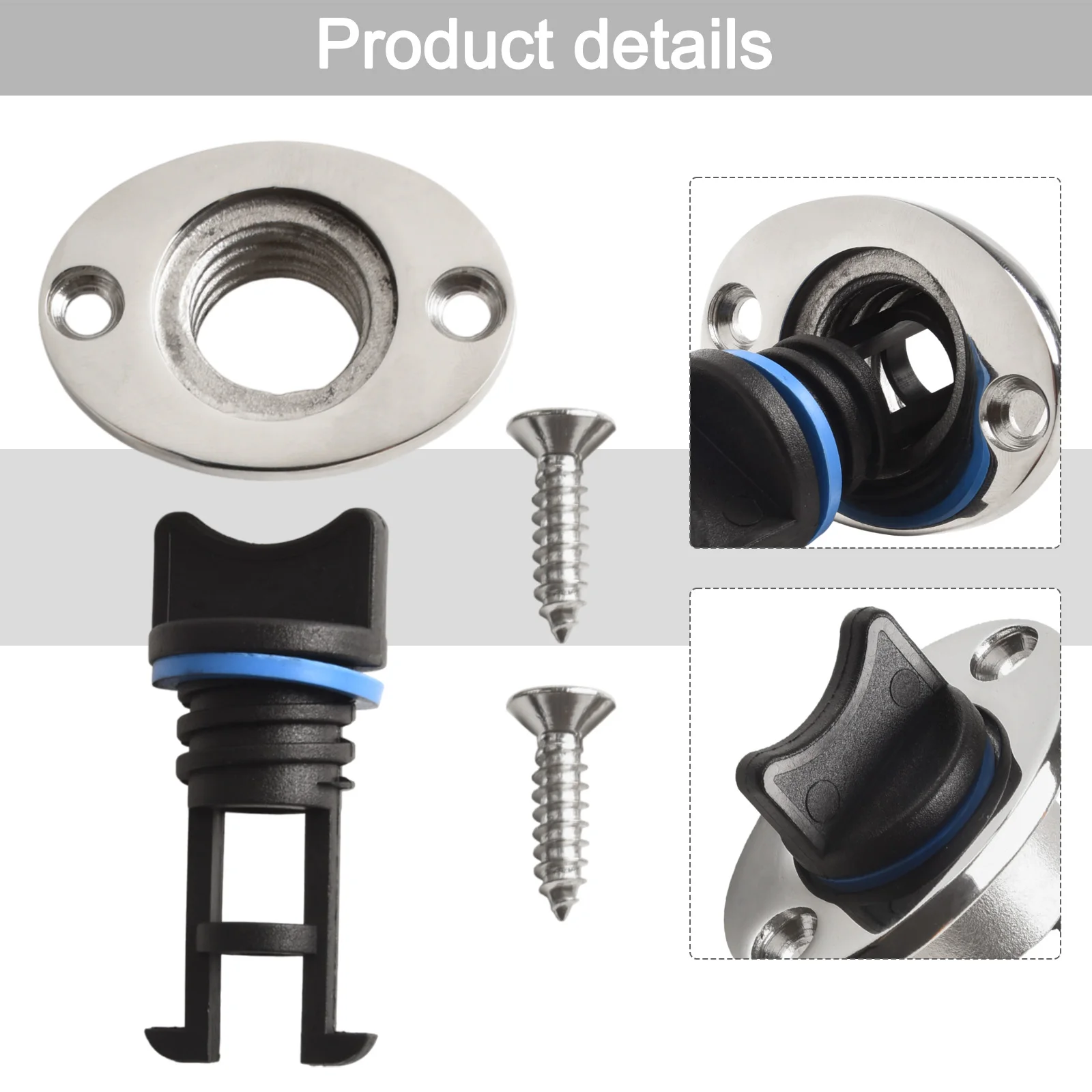 25mm Drainage Socket for Kayak Hull Reliable Black Nylon Stopper with Flanged Base for Effective Water Management