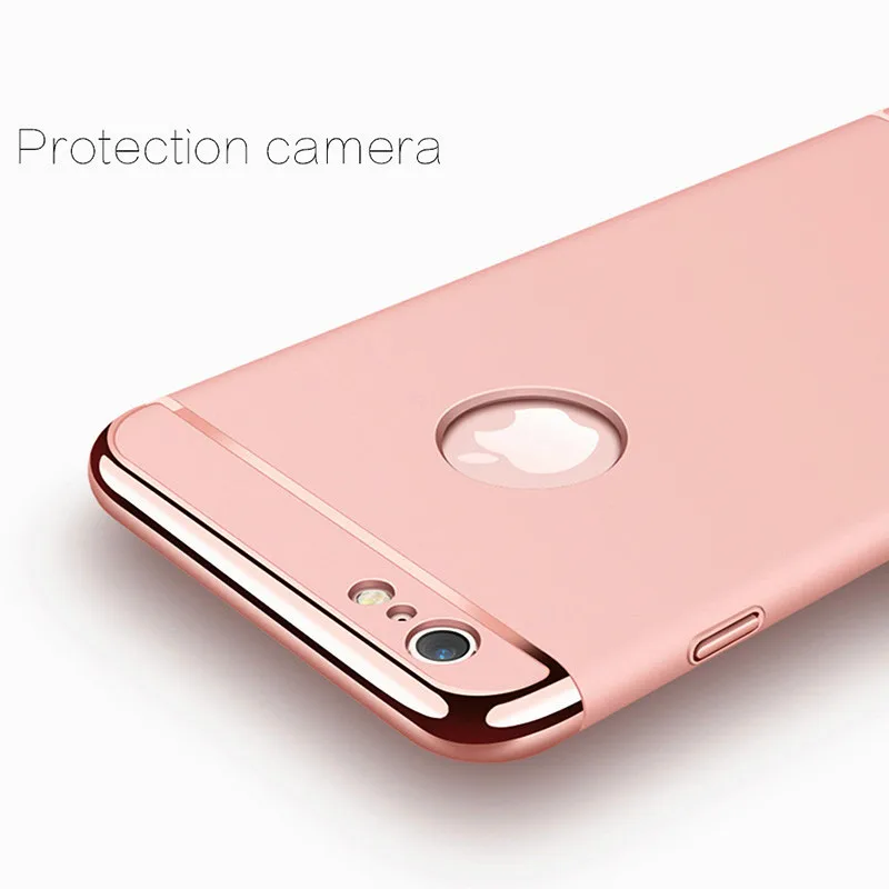 Luxury Gold Hard Case for iPhone 8 7 6 6s 5 5s SE X Back Cover Xs Max XR 11 12 13 Pro Removable 3 in 1 Phone Bag