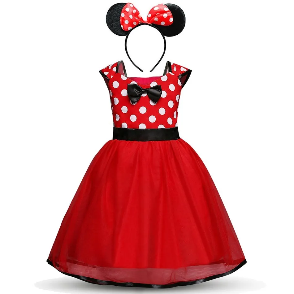 Girls Mickey Minnie Cartoon Mouse Princess Dress Kids Birthday Party Cute Funny Costume  Children 1 2 3 4 5 6 Years Old Clothes