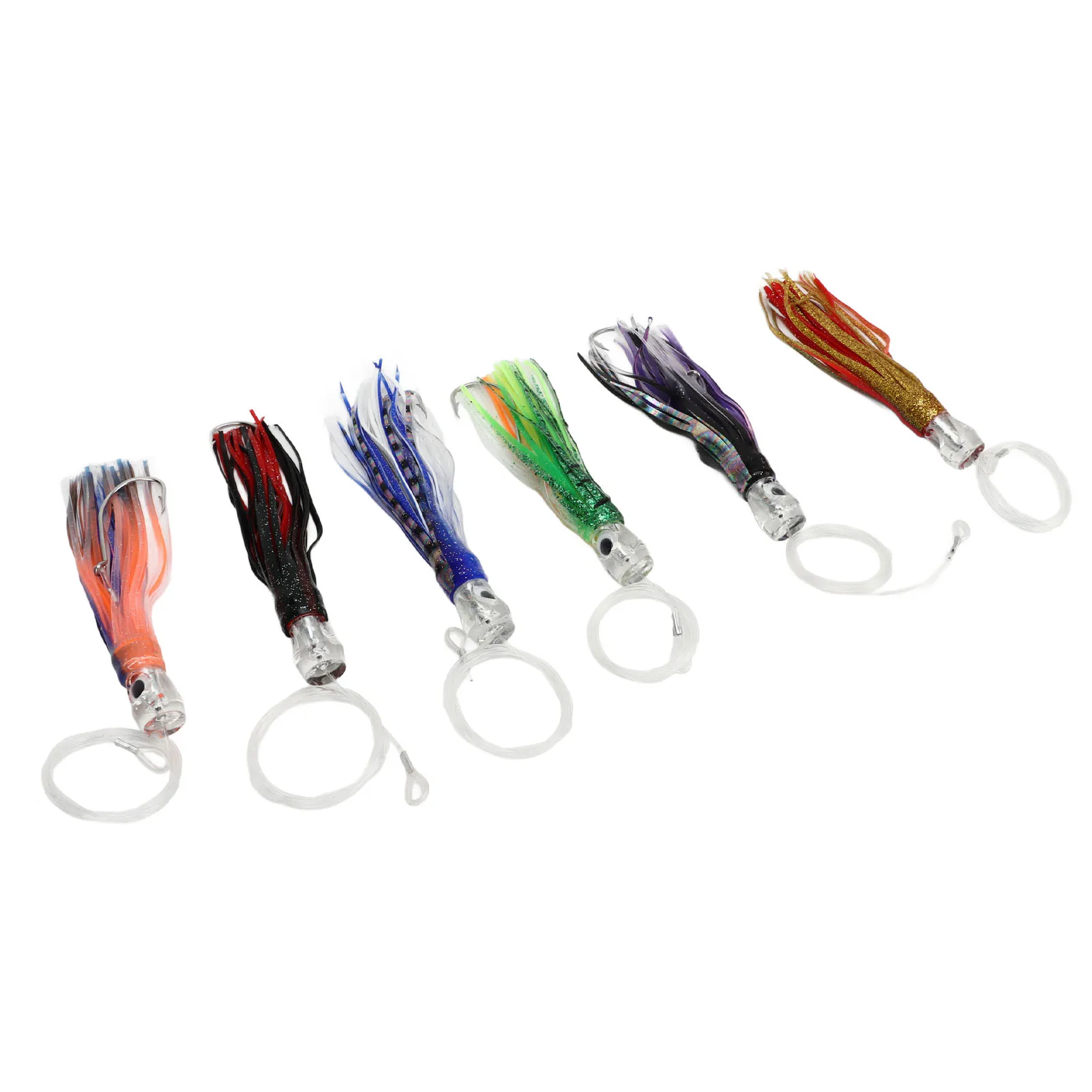 Fishing Lure Set, 6.3 Inch Trolling Lure with Fishhook Octopus Skirts Trolling Lure for Tuna Marlin Sailfish Kingfish Wahoo