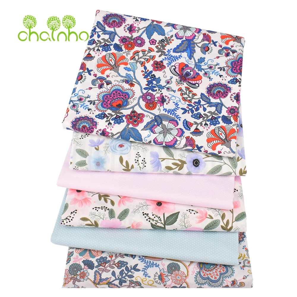 

Printed Twill Cotton Fabric,Cashew Flowers Series,Patchwork Clothes For DIY Sewing Quilting Baby & Children's Bedding Material