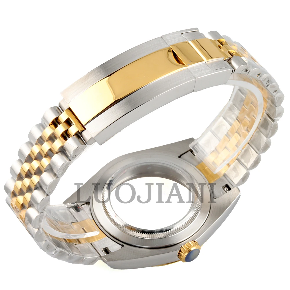 NH35 Watch Case 39/36mm Sapphire Glass For Seiko NH35 NH36 Movement Stainless Steel Jubilee Bracelet NH35 Datejust Watch Case