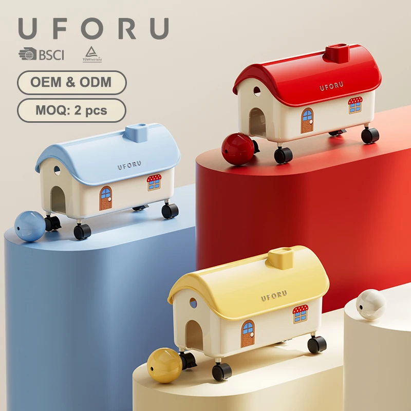 UFORU Cable Management Storage Boxes, Large Capacity Detachable 360° Casters Ventilated Power Strip Organizer for Home Use