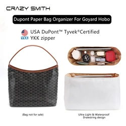 CRAZYSMITH Bag Organizer For Goyard Hobo Handbag Dupont Paper Inner Bag Travel Portable Shoulder Tote Bags Insert Support Shaper