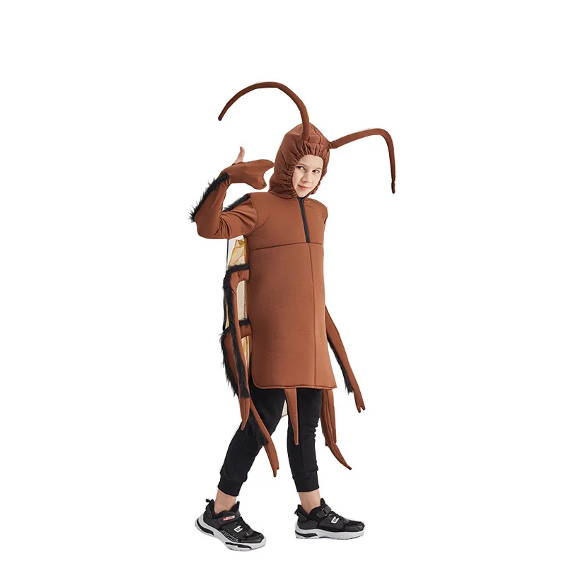 Costume de cafard imbibé pour enfants, tenue amusante d'Halloween, cosplay animal, combinaison de fête de festival, garçon et fille