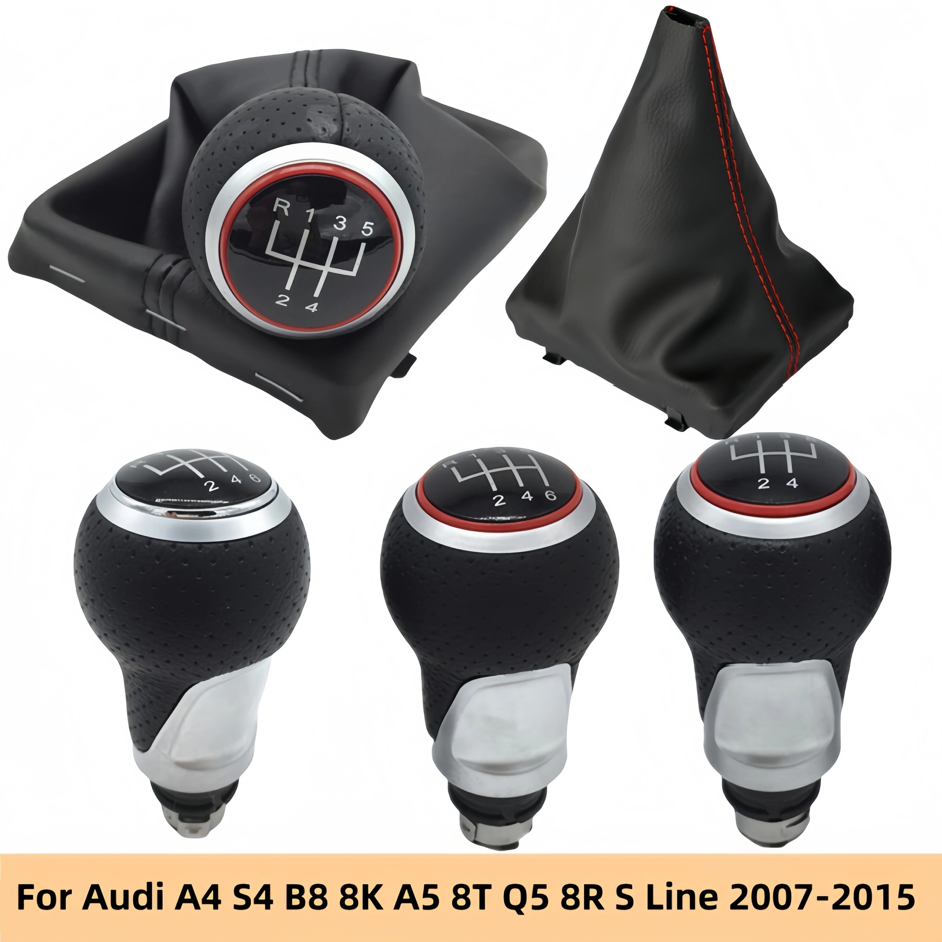 For Audi A4 S4 B8 8K A5 8T Q5 8R S Line 2007-2015 Gear Shift Knob Gaiter Boot Cover Case Car Interior Accessories Replacement