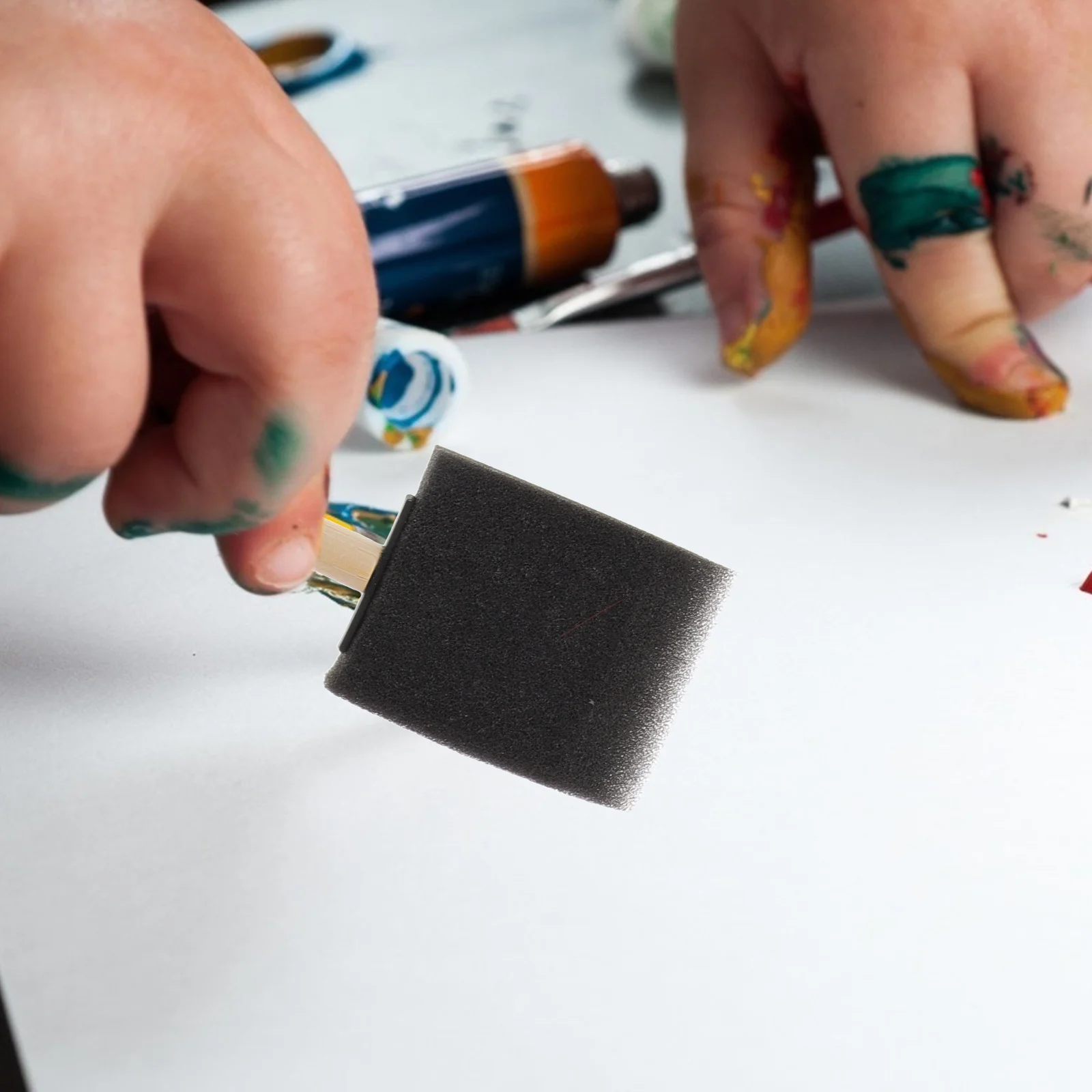 26 pezzi pennello in spugna per pittura manico in legno strumenti per graffiti per bambini per forniture per pittura a olio ad acquerello acrilico arte artigianale fai da te