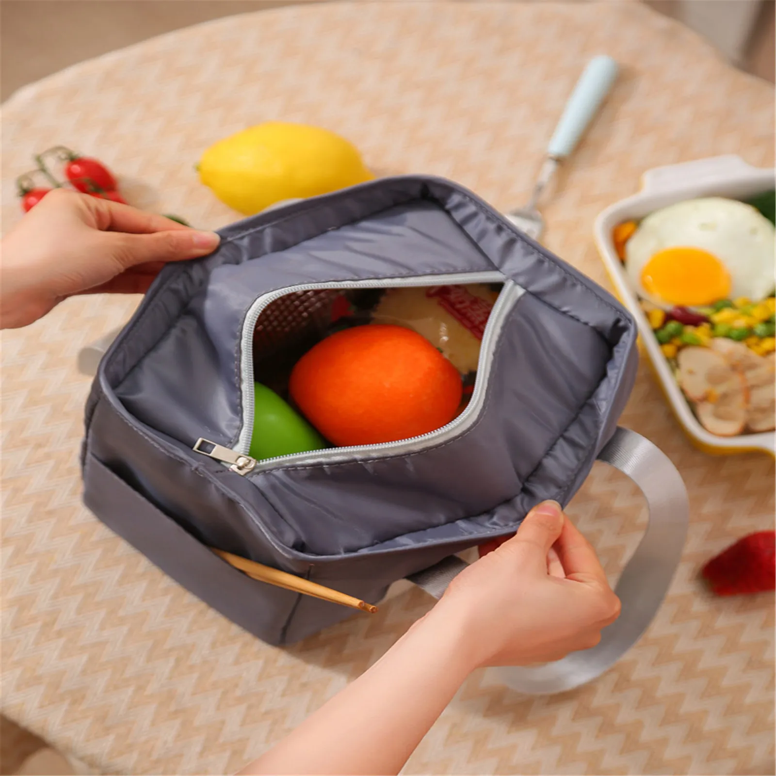 Large Capacity Waterproof Lunch Box Cake Ice Pack Picnic Bag Portable Oxford Thermal Foldable Insulated Bag Food Cooler