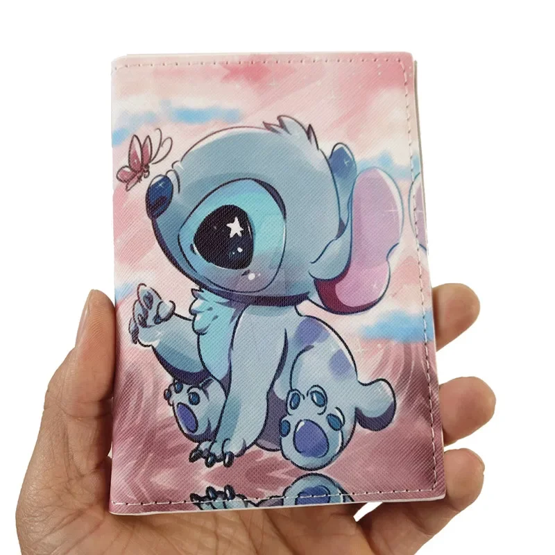 Disney Lilo and Stitch Possport Cover Cartoon Anime PU Outdoor Travel Passport Case for Women Men Document ID Card Holder Unisex