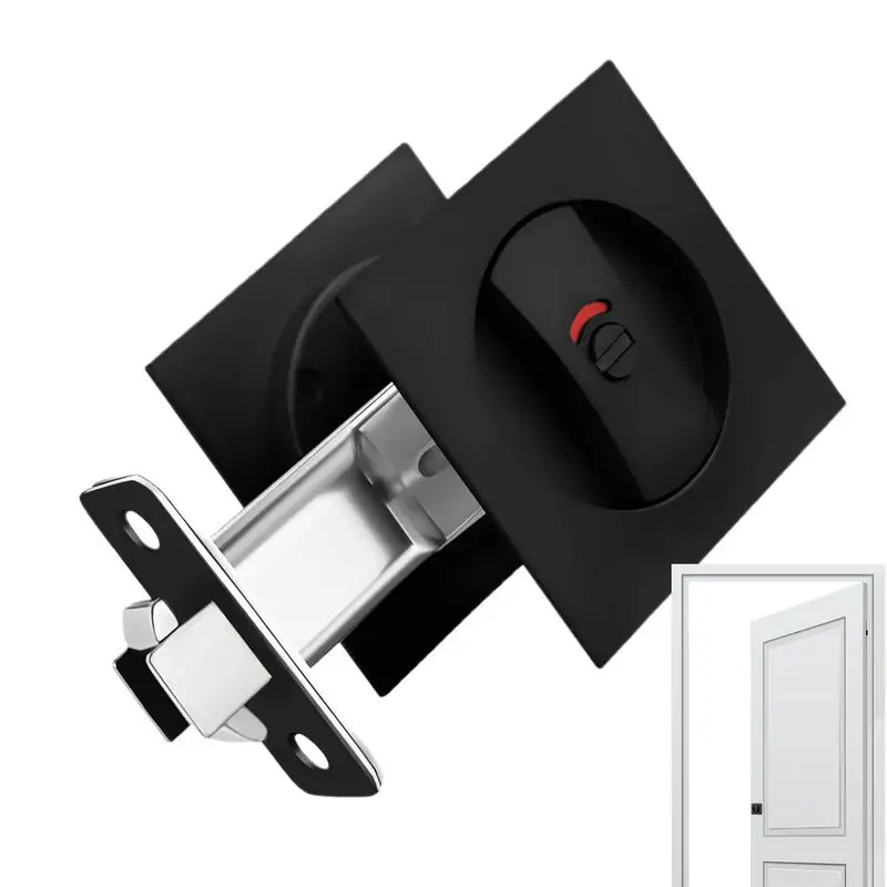 

Pocket Door Hardware Black Pocket Door Lock with Edge Pull Indication Privacy Pocket Door Latch Door Hardware Flush Pocket Door