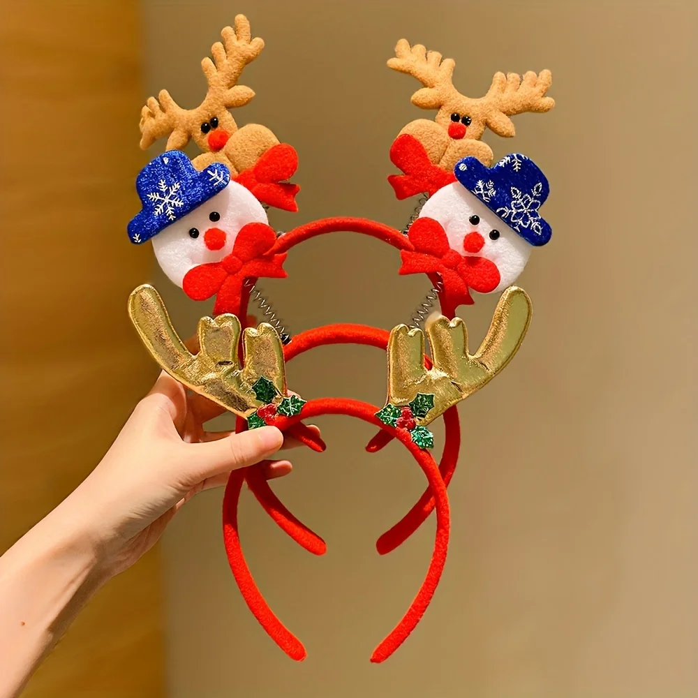 5 Pieces of Sweet Christmas Element Headbands Suitable for Girls as Christmas Gifts