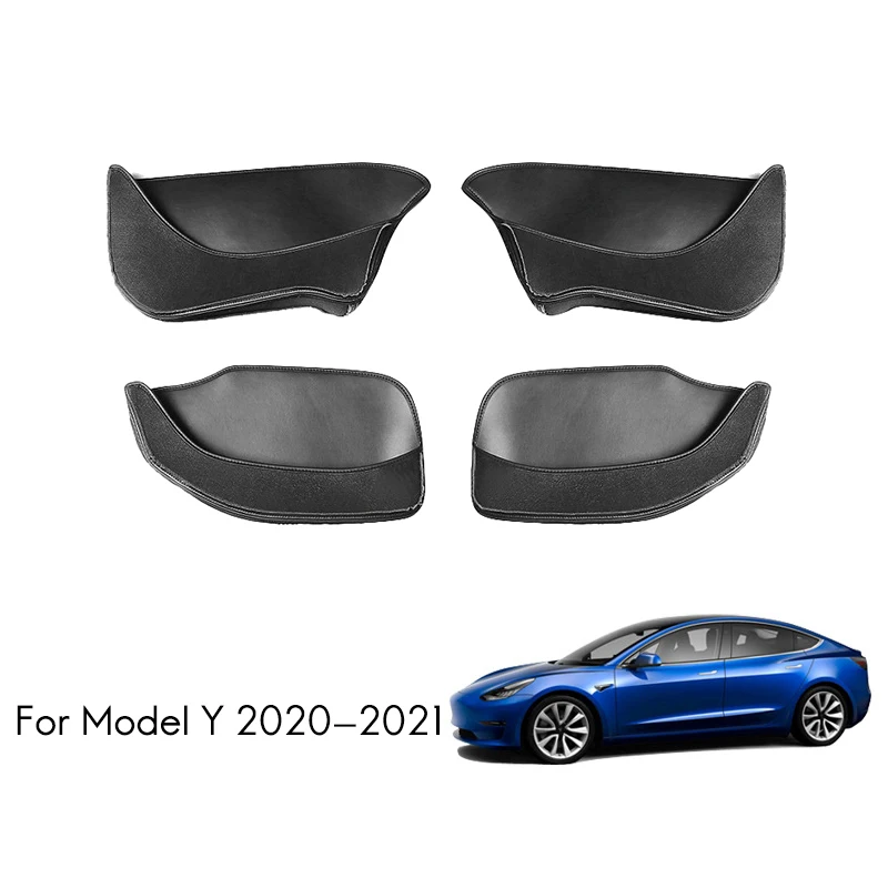 Door Slot Leather Protective Pad Door Storage Box Pad for Tesla Model Y 2021 Car Styling Modification