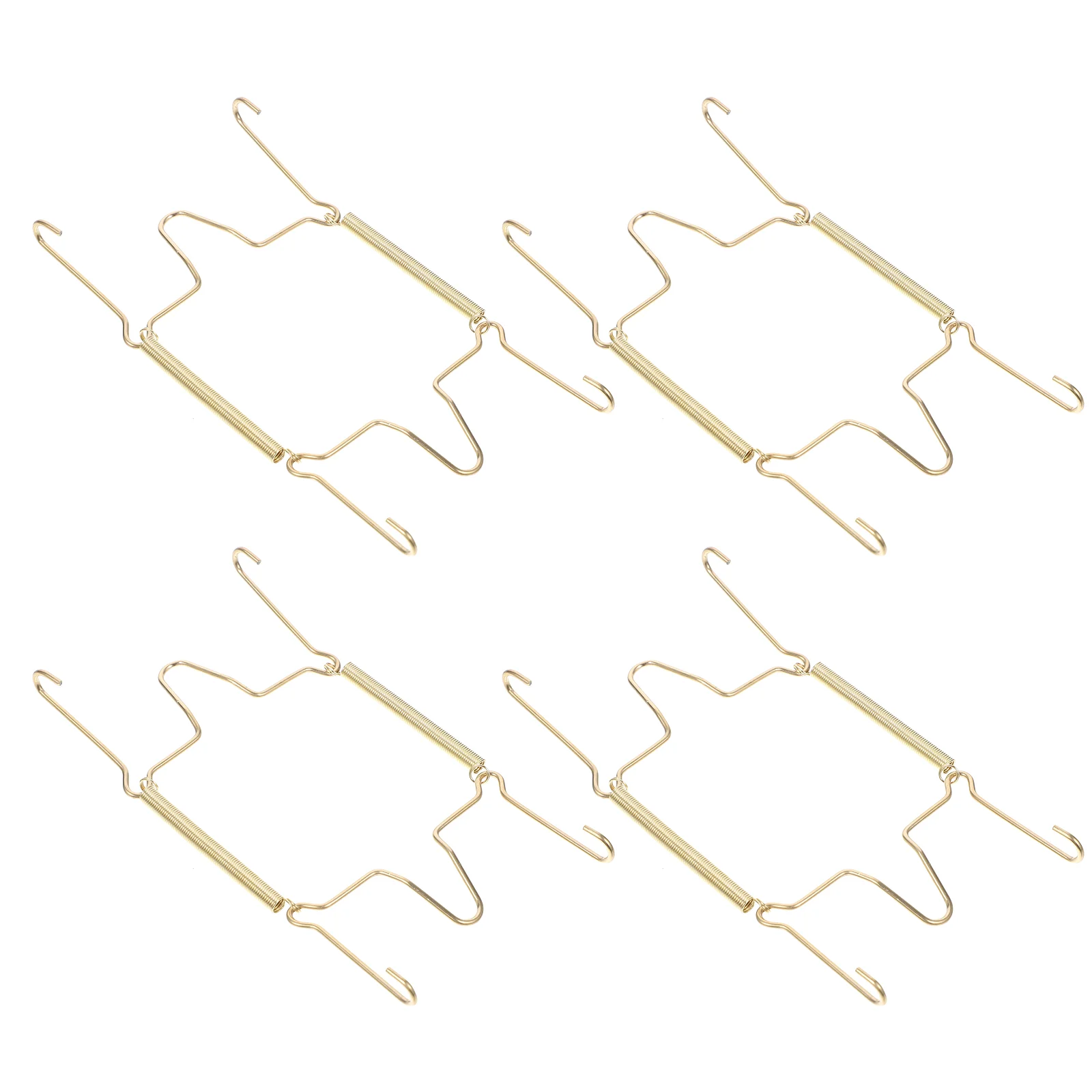 

4pcs Spring Wall Plate Hangers Metal Hanger with Golden Coating Decorative Dish Holder with Hooks 6 Inches