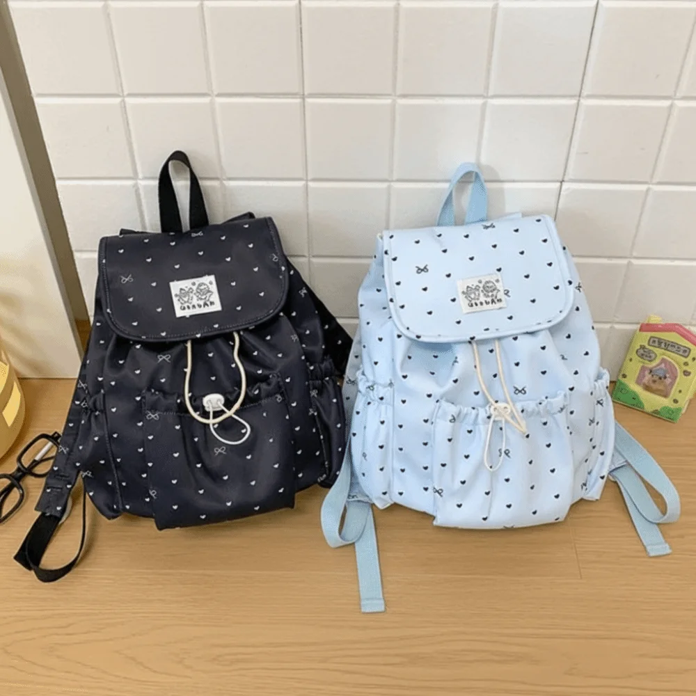 

Lightweight Drawstring Backpack College Style Korean Style Nylon Backpack Large Capacity Cloth Students School Bag Travel