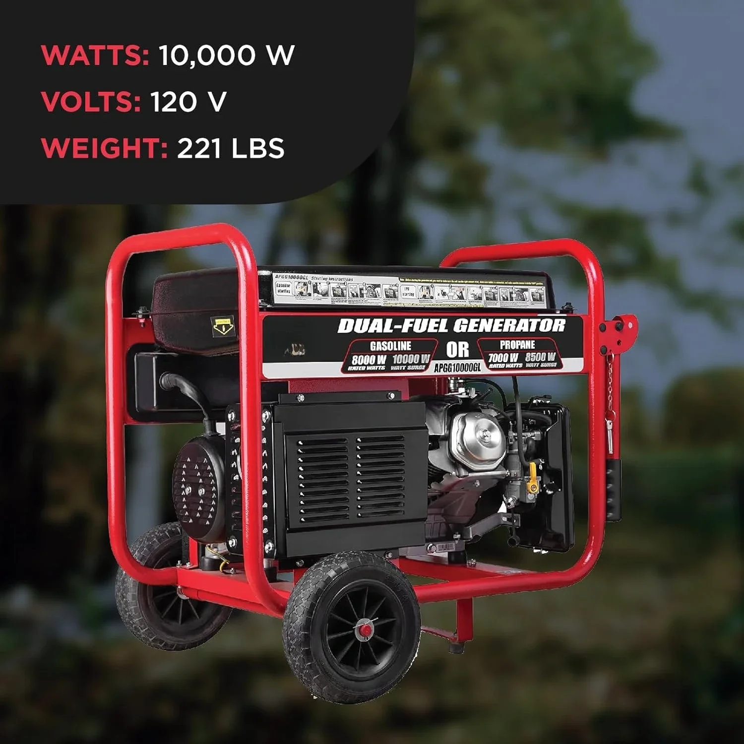 APGG10000-10,000 واط بدء تشغيل مولد الطاقة JD محرك كهربائي بدء إطار فولاذي محمول للعجلة