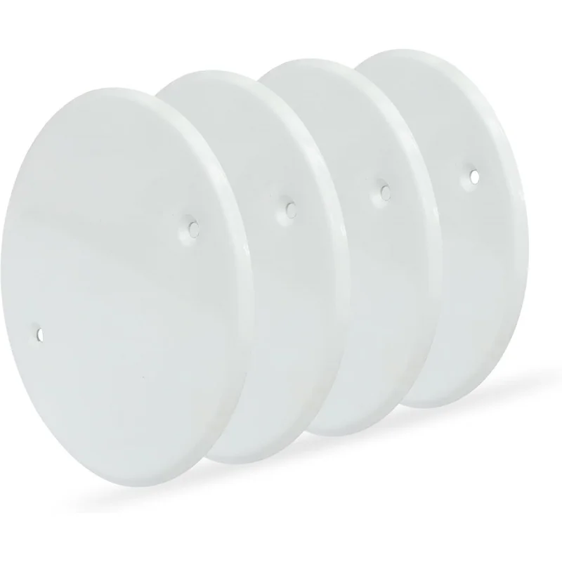 غطاء سقف معدني أبيض مقاس 5 بوصة، ثقوب متباعدة 3.5 بوصة، غطاء 3-1/2 بوصة فتحات صندوق مستديرة/مؤمن في السقف #1