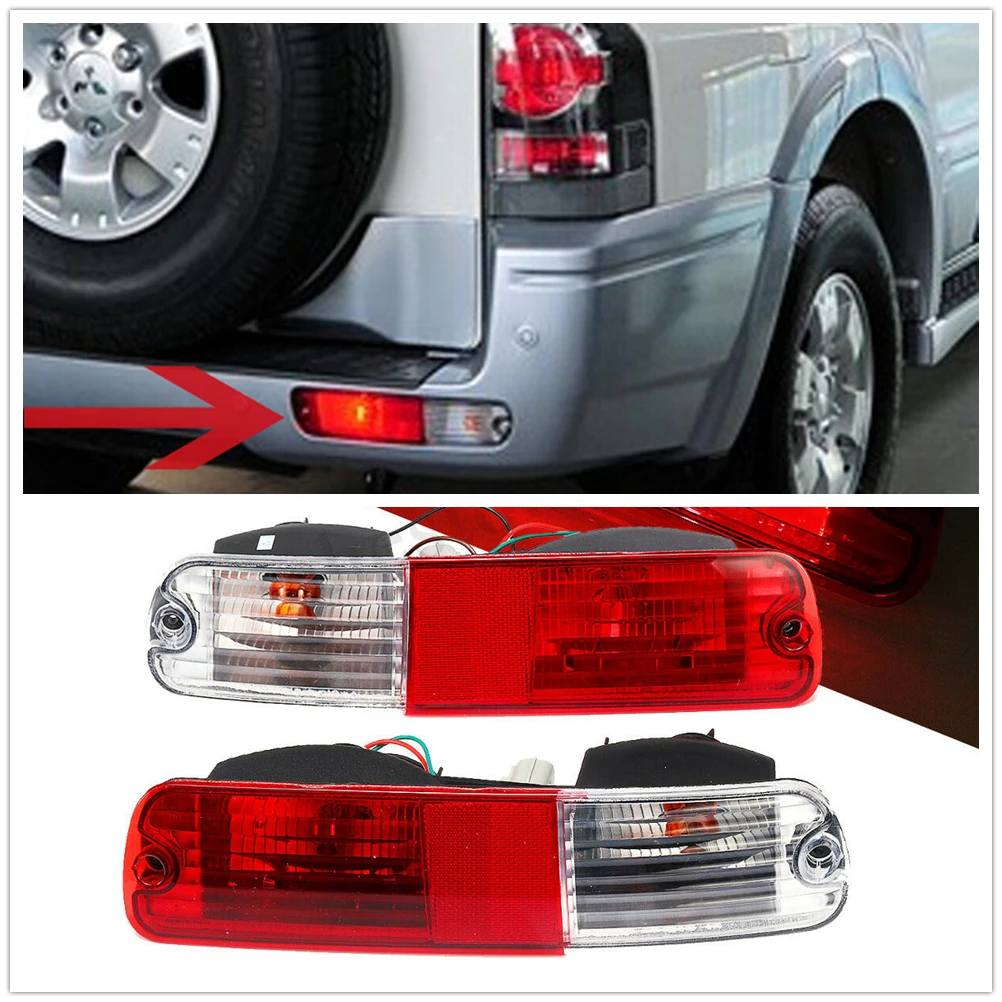 

Rear Bumper Fog Light For Mitsubishi Pajero MONTERO Shogun 2003-2007 V73 V77 Red Reflector LED Tail Signal Lamp Bulb