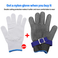 Stainless Steel Glove Cut Resistant Wire Metal Mesh Butcher Kitchen Glove for Meat Cutting Hand Protect Wood Working