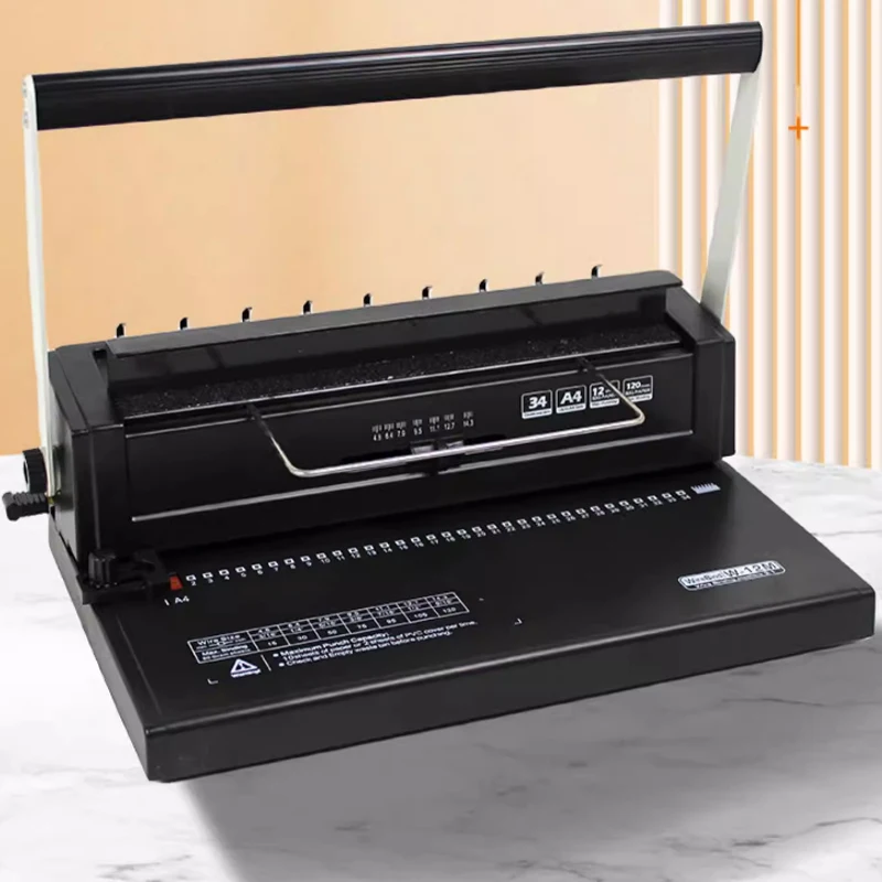 

A4 Paper Double Coil Binding Machine 34 Hole Square 4*4mm Puncher for Brochures Documents Menus Loose-leaf Book Binder