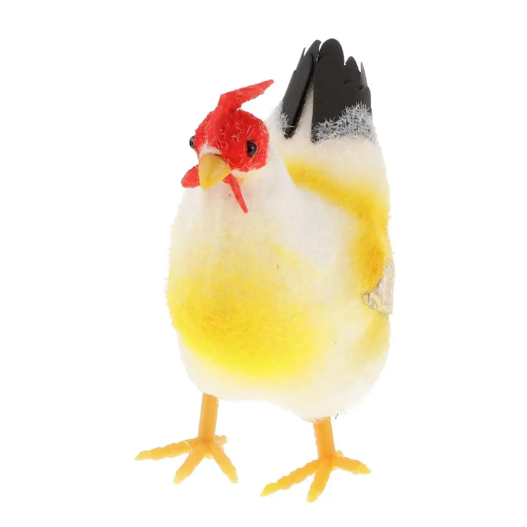 Small Animals Statue Foam Flocking Realistic Chicken Model Garden Animals Decoration for Home Backyard Outdoor
