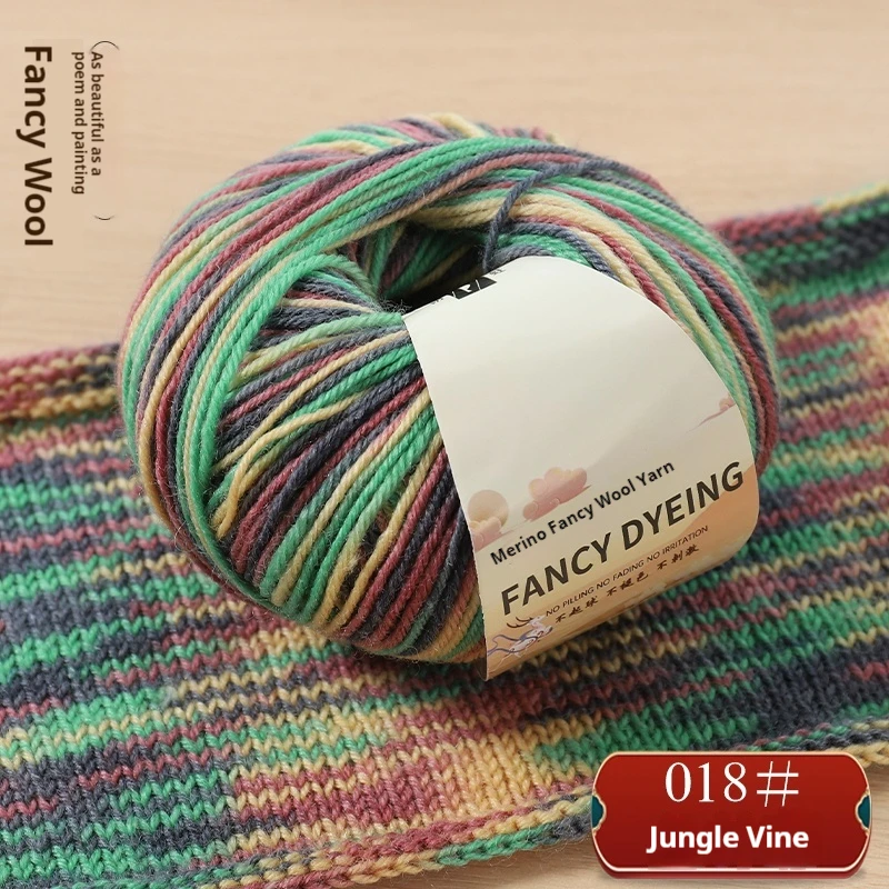 Fil de Crochet fait à la main, dégradé arc-en-ciel, laine moyenne, boule teinte d'alpaga pour tricot, écharpe, chapeau, pull, artisanat de jardin de maison