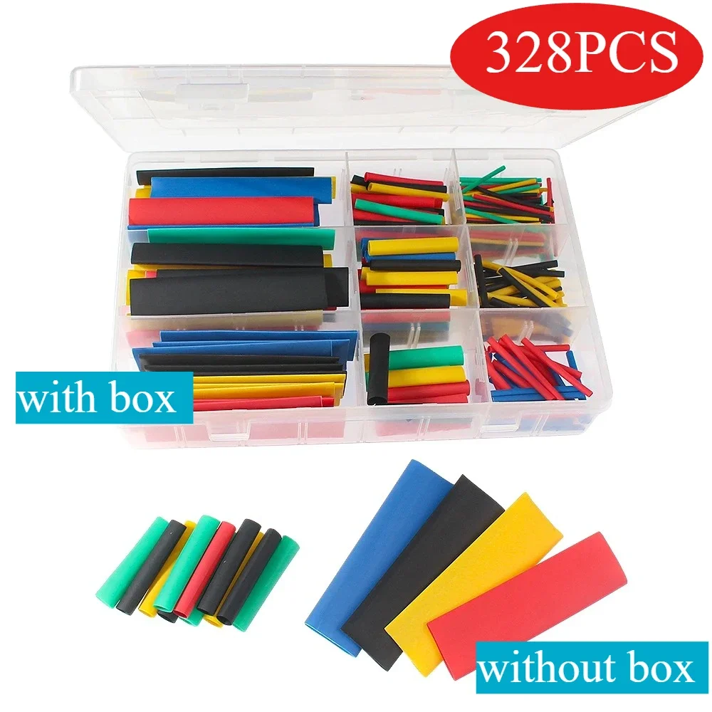 328PCS Heat Shrink Tubing 2:1 Shrink Wrapping Insulation Cable Waterproof Shrinkable Sleeve DIY Kits Thermoresistant Tube