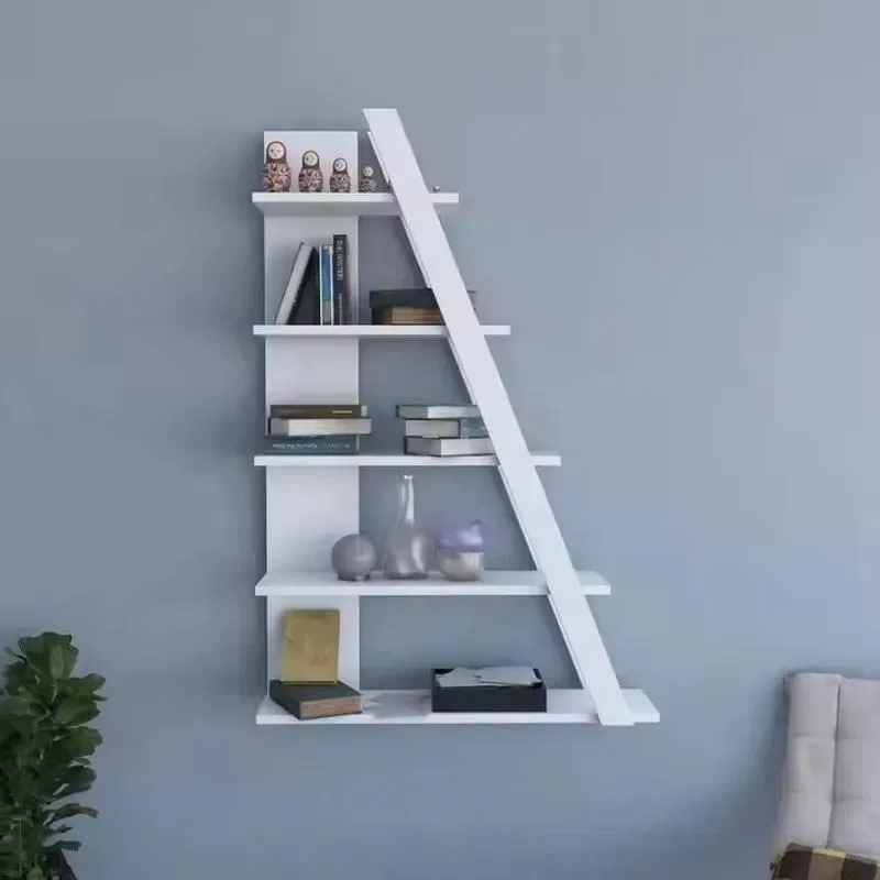 Creative Modern Solid Wood Wall Mounted Bookshelf Space Saving Large Capacity Storage Shelf