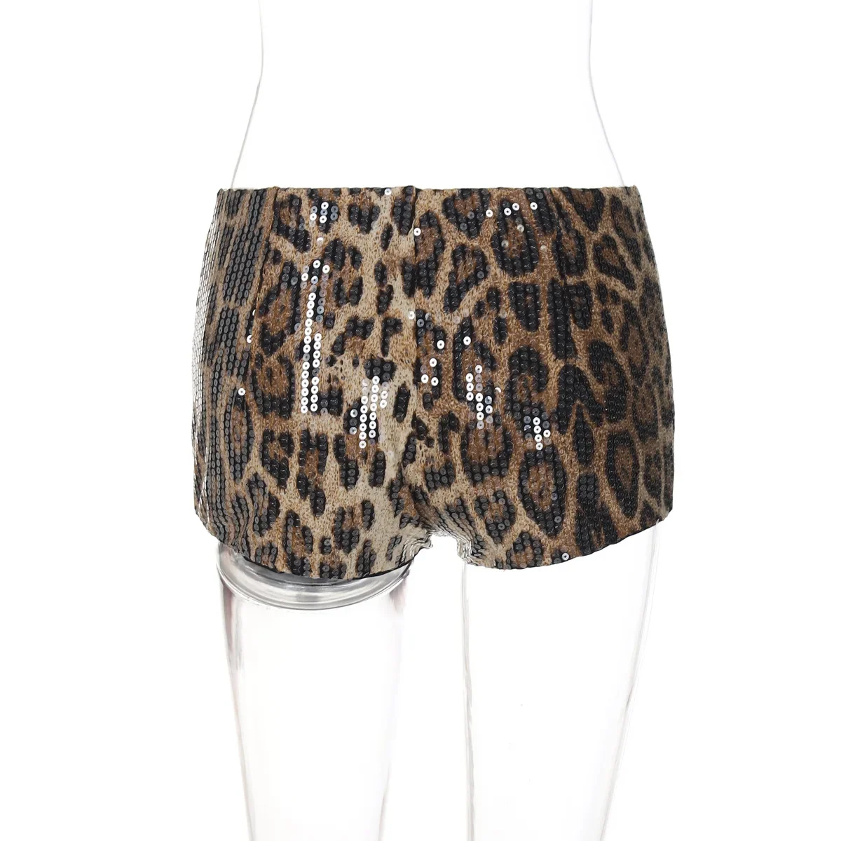 Women Sexy Leopard Print Sequins Shorts