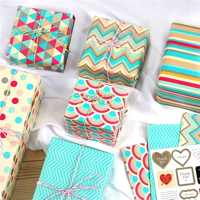 Superior Wrapping Paper Sheets,For Christmas Birthday Party Wrapping Paper Set 24Pcs Gift Wrap Papers,Present Gift Wrapping Pape
