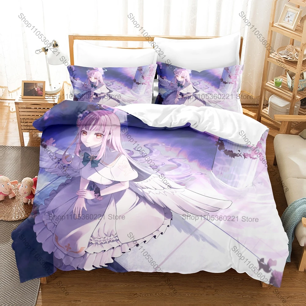 Blue Archive Trinity General School Misono Mika Bedding Set 1 Duvet Cover + 2 Pillowcases HD Digital Print Bed Linen