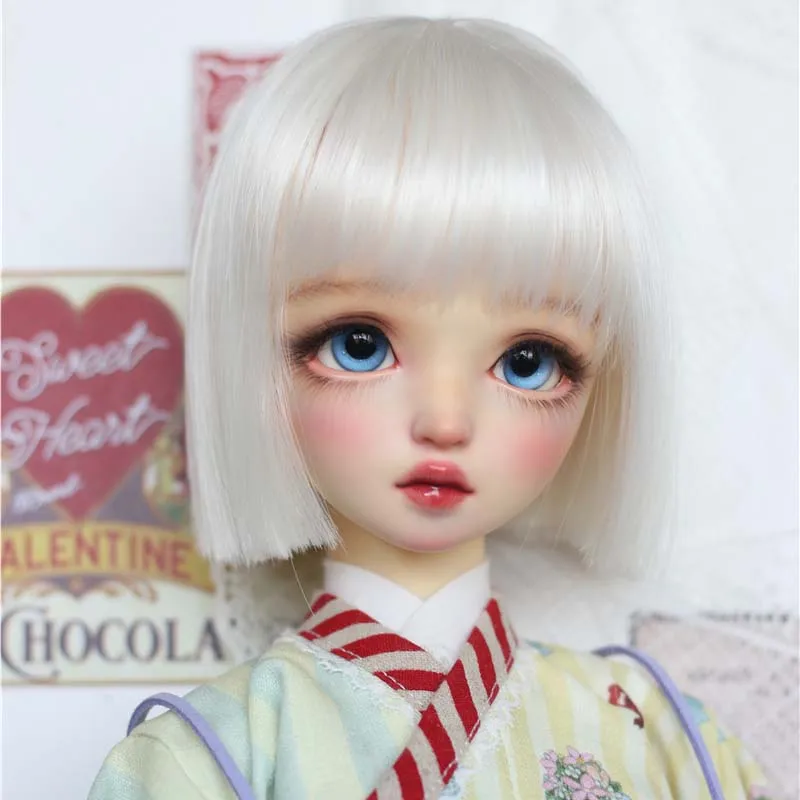 New Arrival 1/3 1/4 1/6 1/8 High Temperature Short Lovely Straight Wire Bjd Wig SD Hair