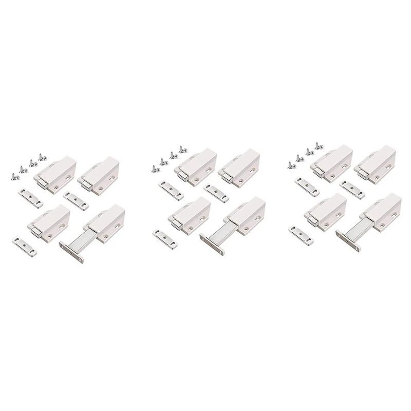 Push Latch Heavy Duty 12 Pack Push To Open Cabinet Hardware Magnetic Contact Latches For Large Door Push White