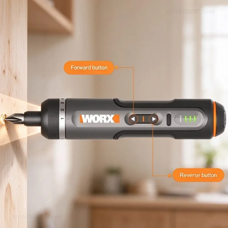 Worx 4V Electrical Screwdriver Set WX242 Smart Cordless Electric ScrewdriversScrewdrivers USB Rechargeable Set Home Repair Tool