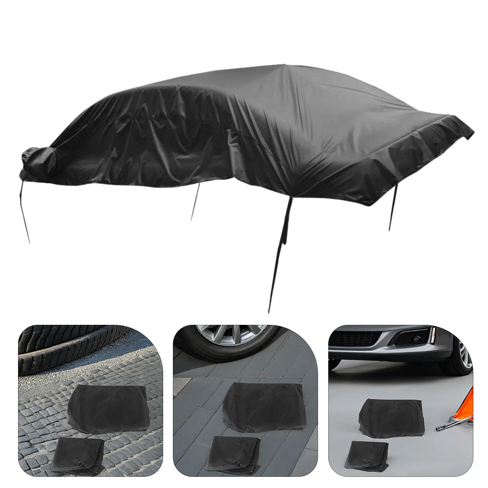 

Black Xl Waterproof Car Half Cover Sun Shade Shield Rainproof Dust Snow Protector Convertible Top Half Car Cover
