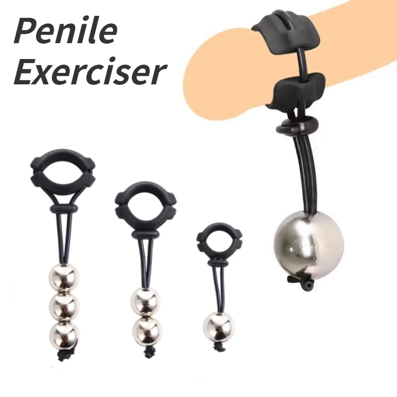 

Male Penis Ring Ghost Exerciser Bdsm Penlie Device Weight Bearing Penis Extender Enlargement Stretcher Ball Sex Toys for Men