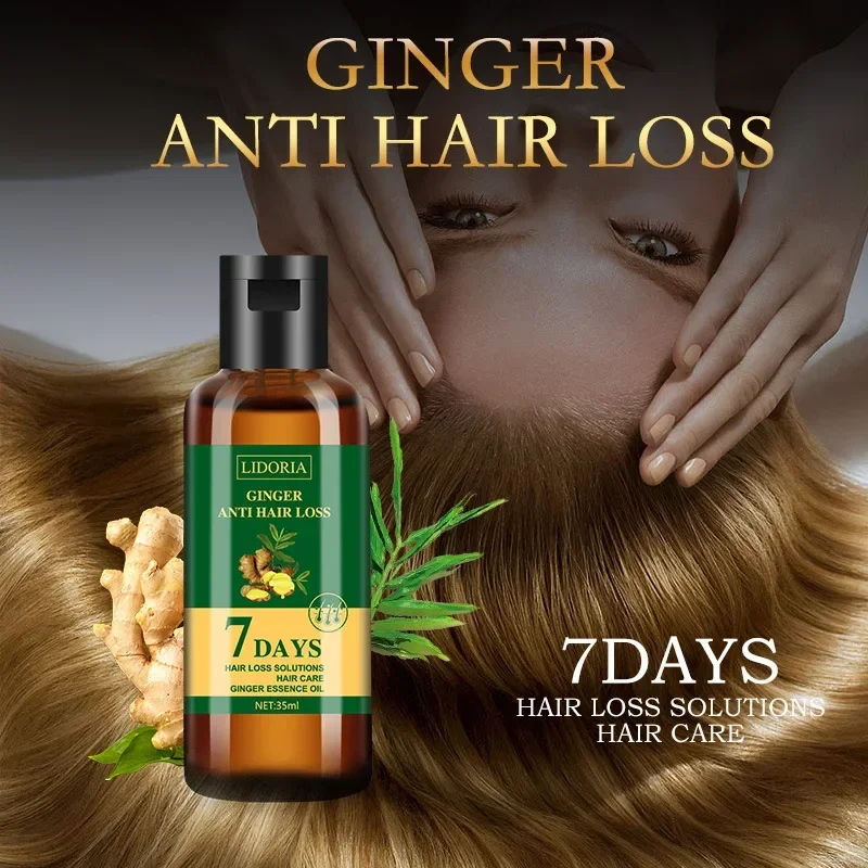 7DAYS Hair Growth Essential Oils Ginger Hair Loss Treatment Serum Products Prevent Hair Thinning Dry Frizzy Repair for Women Men