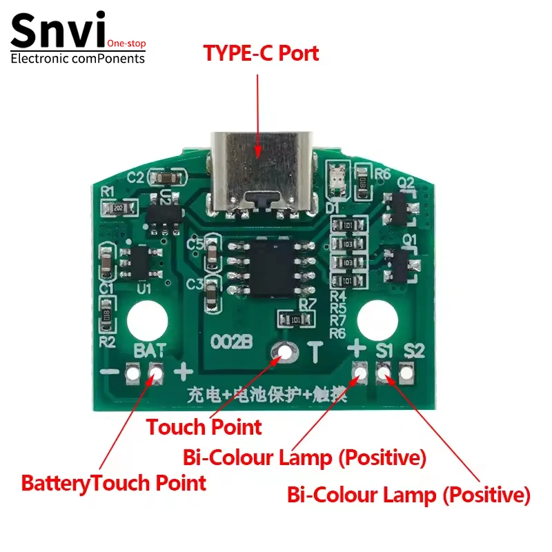 Snvi type-C table lamp circuit board USB charging three gear stepless dimming led touch small night lamp control module