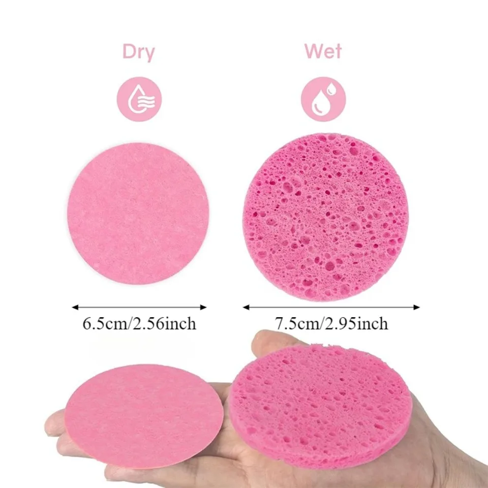10/20PCS Round Reusable Facial Cleansing Sponges Makeup Removing Pads Face Wash Exfoliating Cleaning Beauty Accessories