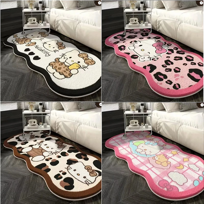 Floor Mat Miniso Sanrio Hello Kitty Bedroom Window Stain-resistant Carpet Family Living Room Sofa Anti-slip Mat Cloakroom Mat.