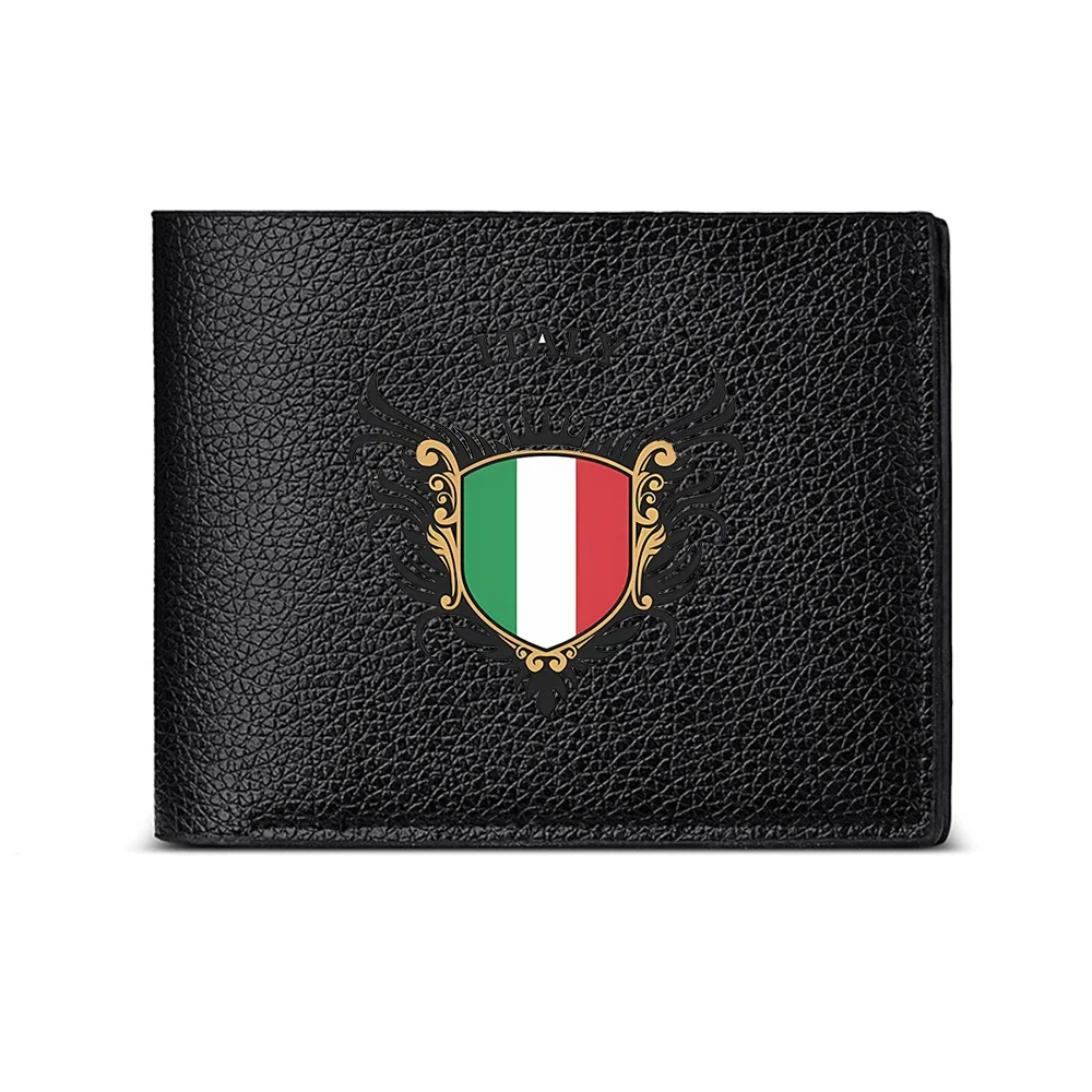 Italian Flag Shield Design Men's Wallet Card Holder Casual Business Fashion Print Style Accessory
