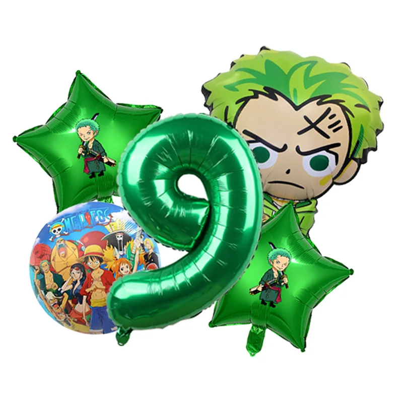 One Piece Verjaardagsballonarrangement Luffy Strohoed Folie plus Glitter Accent Mylar voor Kinderen Anime Taarttafeldecoratie