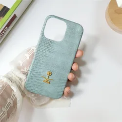 Funda rígida de cuero PU con patrón de piel de lagarto para iPhone 14, 11, 12, 13 Pro Max, 7, 8 Plus, Xr, X, Xs, Se, 2020