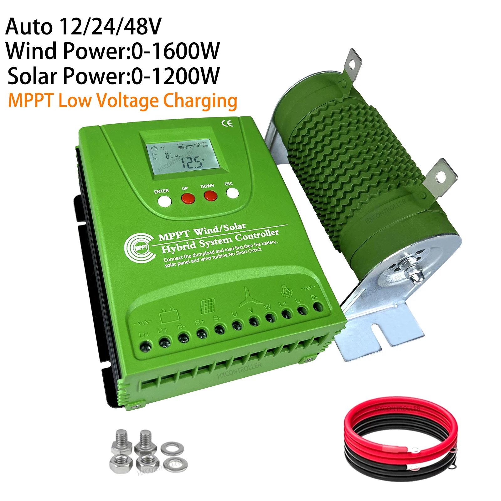 12V 24V 48V MPPT 2000W Hybrid Wind Solar Charge Controller Solar Wind Power Sytem With LCD Display For Lead-Acid and Lithium-ion