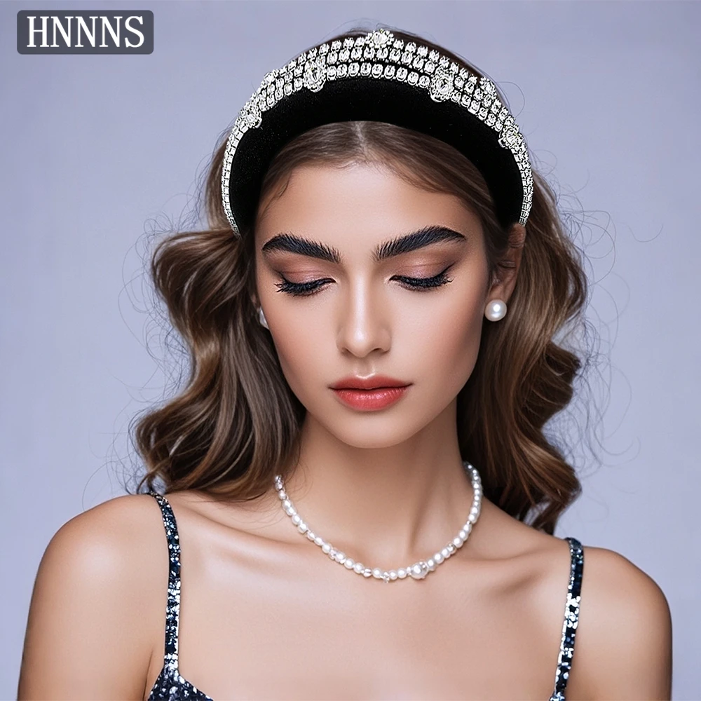 

TOPQUEEN Elegant Women Sponge Headband Paired With Rhinestones Suitable Wedding Banquets Dances Parties Hair Accessories YXA237