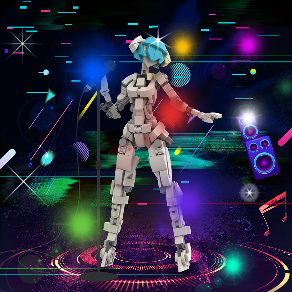 

Конструктор MOC - Высокоподвижная фигурка девушки-меха, шарнирная киборг-девушка с подвижными суставами, модель в стиле научно-фантастического аниме